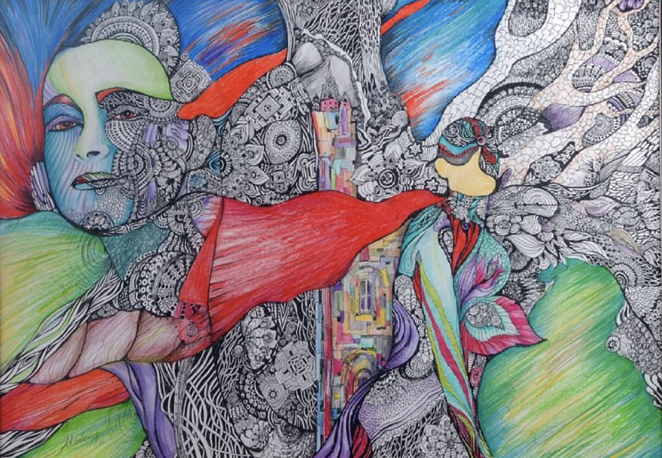 Девушка в красном шарфе