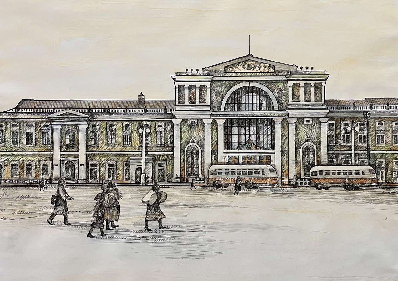 Гомельский вокзал 1955 год