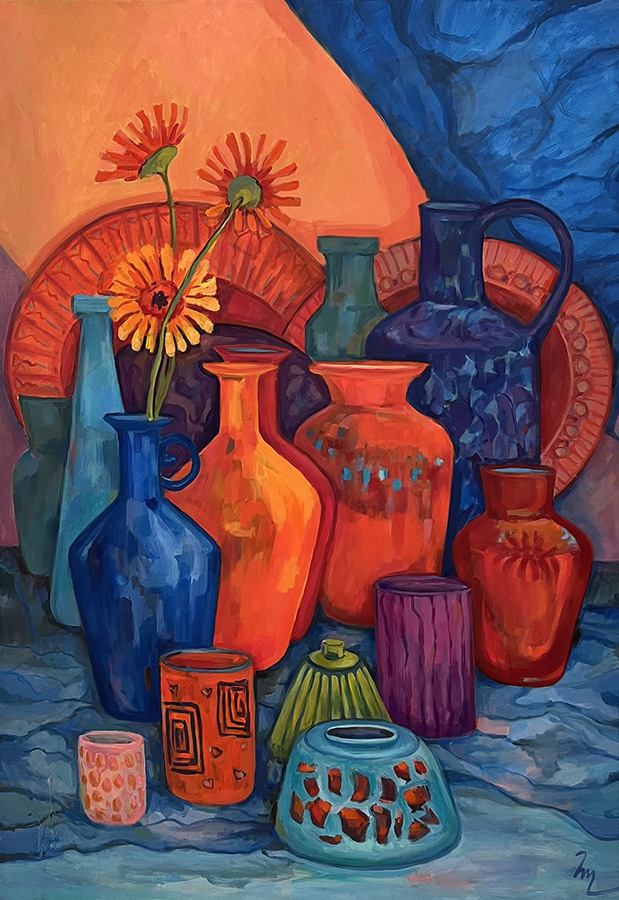 Художник Татьяна Гершгорина. Веселый натюрморт. 2023 год. Масло, холст